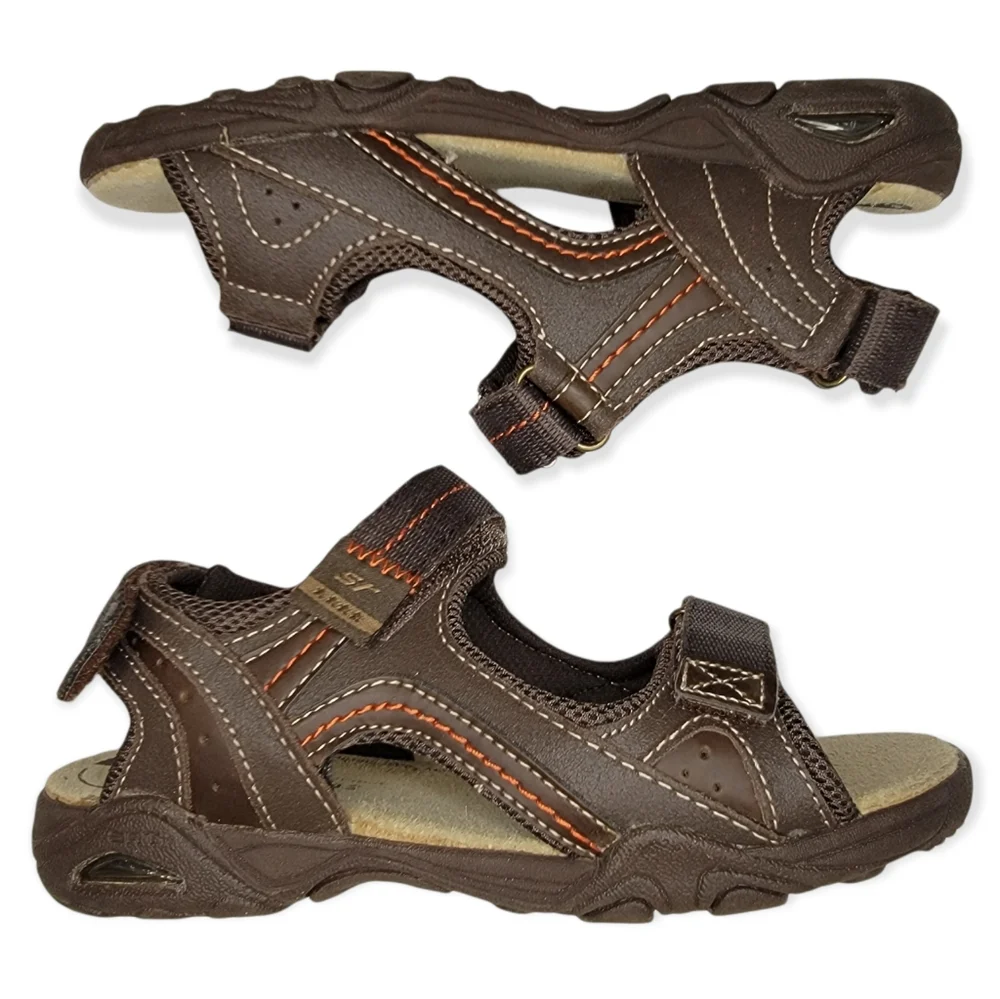 Stride Rite SRT PS Colby Double Strap Sandal Kids Size 13 W Brown